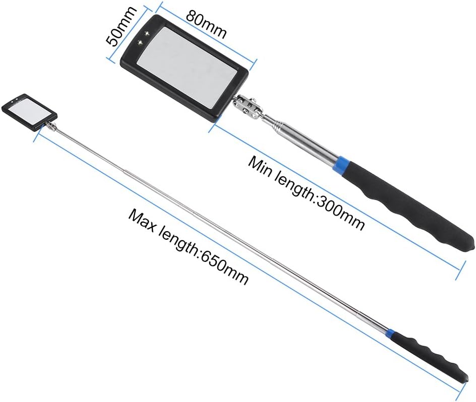 Vehicle Inspection Mirror, Telescoping Inspection Mirror, Flexible Car LED Lighted 360 Degree Swivel Extend Tool Inspectors Machinist for Vehicle Auto Mechanic