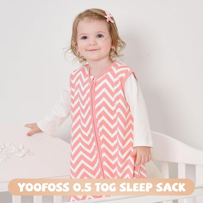 Yoofoss Baby Sleep Sack Baby Wearable Blanket 100% Cotton 2-Way Zipper Toddler Sleeping Sack