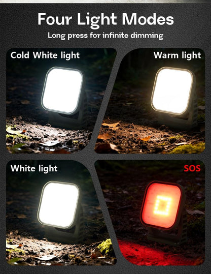 Rechargeable Work Light, 4000LM Magnetic Portable Work Light with Stand, 12000mAh Battery Powered LED Flood Light, USB-C, 180° Rotating for Garage, Car Repair, Camping