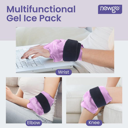 NEWGO Ankle Ice Pack Wrap for Sprained Relief, Ice Pack for Ankle Inuries Reusable, Cold Therapy for Ankles Swelling, Post Surgery Recovery - Blue
