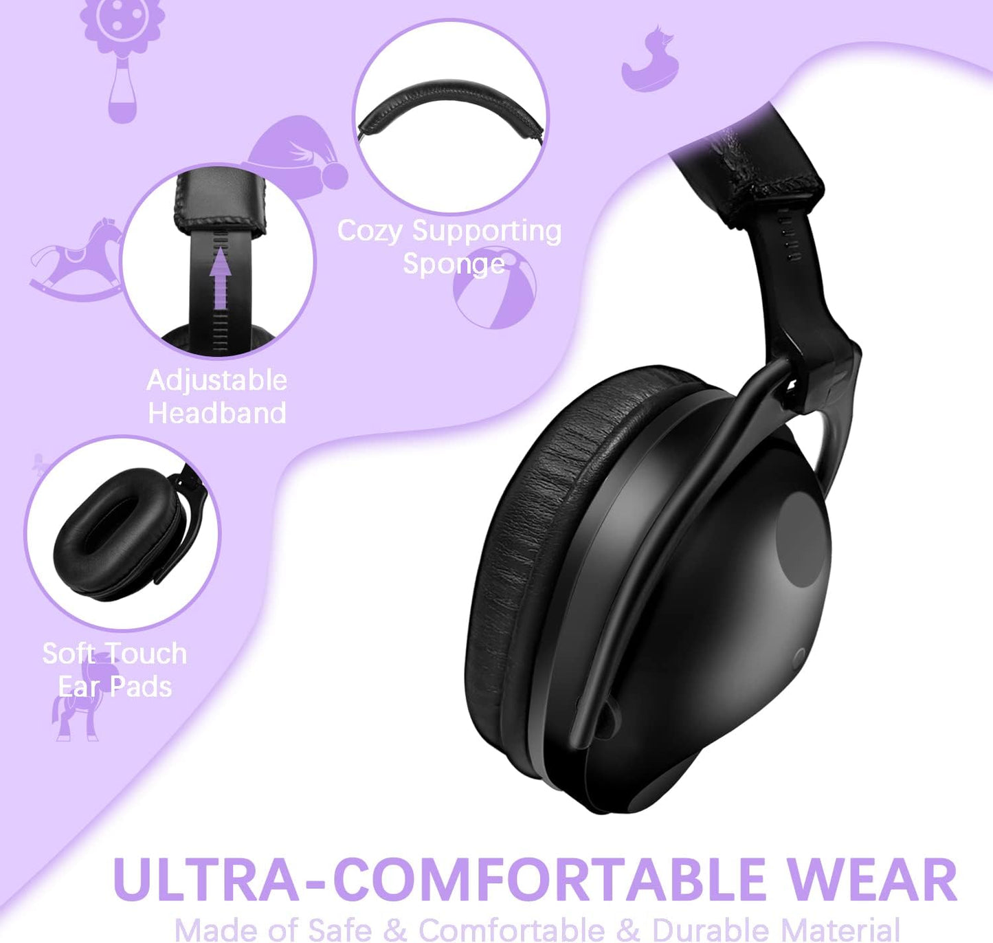 ZOHAN EM030 Kids Ear Protection, Noise Cancelling Headphones Ear Muffs for Autism Sensory, Safety Noise Reduction Hearing Protection for Monster Truck/Concerts/Fireworks/Air Shows