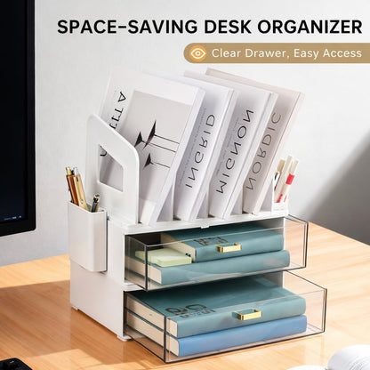 CiWiVOKi Vertical File Holder, PET Desk Organizer, Black