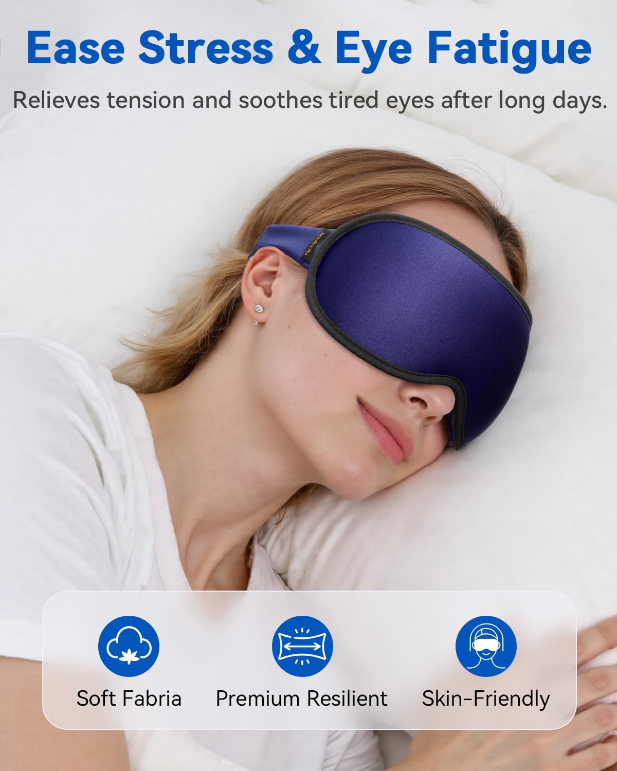 Weighted Blackout Sleep Mask for Men, 3D Contoured Zero Eye Pressure, Lash-Friendly Deep Eye Cups, Adjustable Slide Buckle Strap, Office Nap & Business Travel Essential, Relaxation Gift for Him(Black)