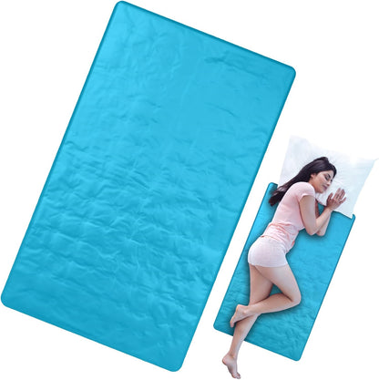 Drydiet Cooling Pad Mat for Bed Cooling Mattress Pad Gel for Sleep, Summer Hot Flashes, Adult, Pets, No Water or Electricity Required(Plain,48 x 28 Inch,Light Blue)