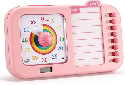 3-in-1 Visual ADHD Timer for Kids & Adults with Planning Board, Task Timer, Chore Chart & Visual Schedule Planner, Autism & ADHD Tools with Checklist for Homeschool Supplies, Home, School