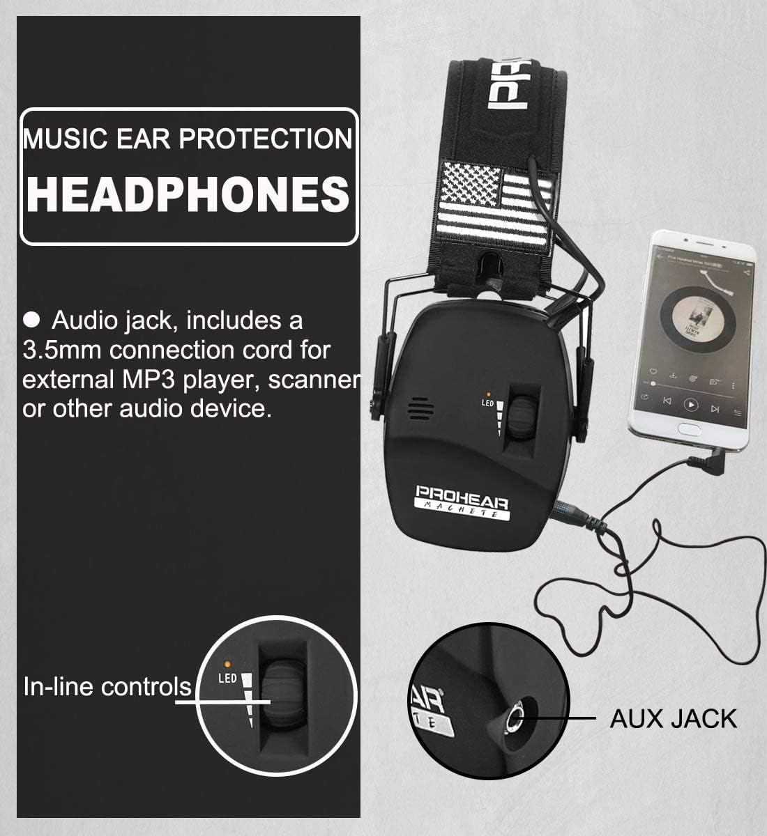 PROHEAR Electronic Ear Protection for Shooting with 4X Sound Amplification, Gun Range Hearing Protection Muffs, NRR 23dB Noise Reduction Headphones for Hunting, Green