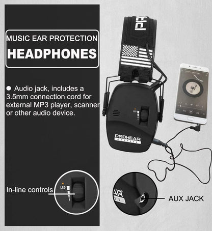 PROHEAR Electronic Ear Protection for Shooting with 4X Sound Amplification, Gun Range Hearing Protection Muffs, NRR 23dB Noise Reduction Headphones for Hunting, Green