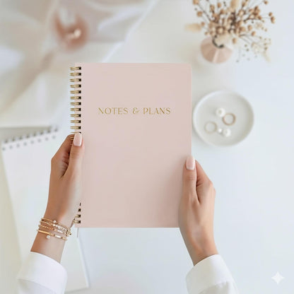 Beautiful Daily Planner And Notebook With Hourly Schedule - Spiral Notebook