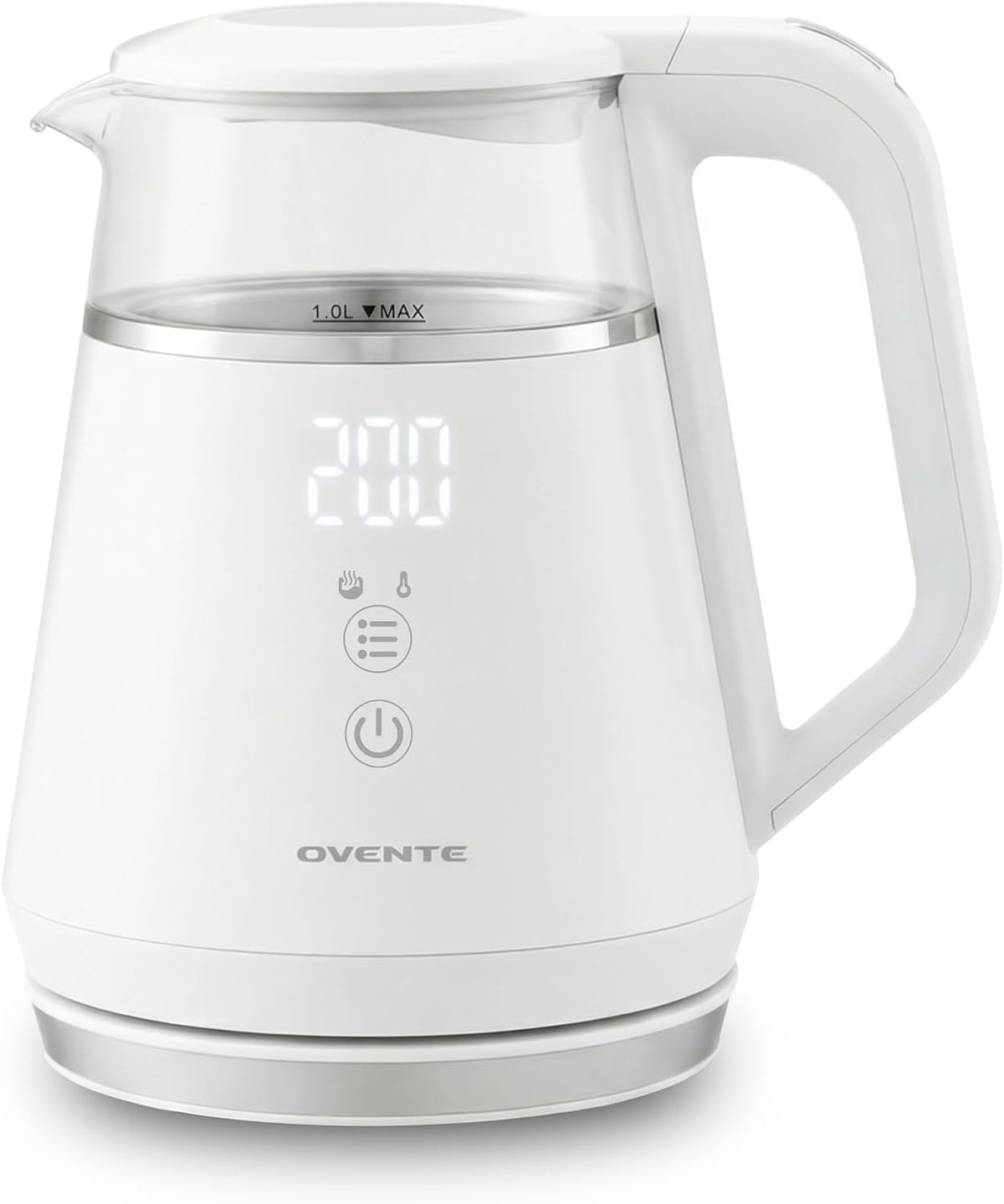 OVENTE 1L Electric Kettle with Temperature Control, 1500W, Black KD95B