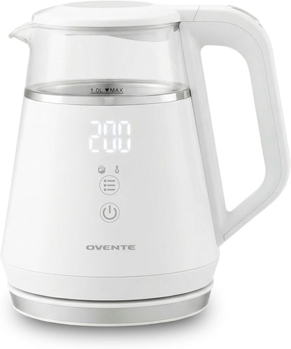 OVENTE 1L Electric Kettle with Temperature Control, 1500W, Black KD95B