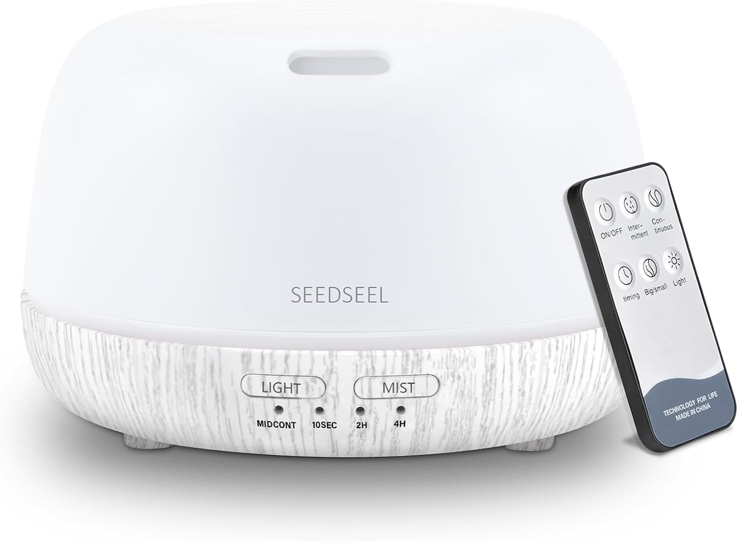 SEEDSEEL 300ML Essential Oil Diffuser with 7-Color LED Lights and Remote Control, Modern Minimalist Design, High-Efficiency Ultrasonic Mist Aromatherapy Diffuser for Home