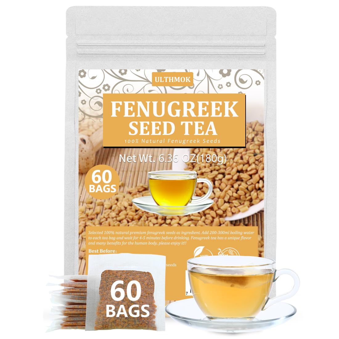 135 Premium Chamomile Tea Bags, Made with 100% Pure Natural Chamomile Flower, Caffeine Free & Non-GMO.