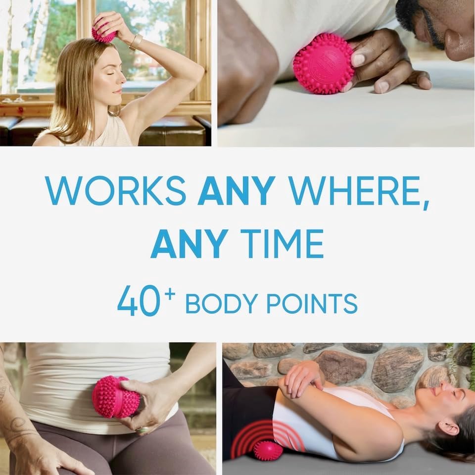 Dr. Cohen's acuball Heatable Deep Tissue Massage Ball - acuBall Trigger Point Massage Therapy for Myofascial and Stress Release and Exercise - Effective Back Massager Ball for Targeted Pain Relief