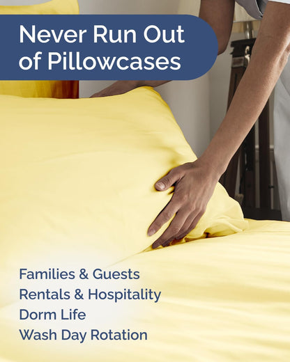 Standard Pillow Cases Set of 10 - Ultra Soft Hotel Quality Pillowcase Covers - Comfy, Cozy & Wrinkle Free - Shrink, Stain and Fade Resistant - Machine Washable Pillow Protectors - 10 Pcs Set - White - Colors B