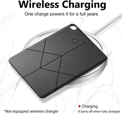 Ultra-Thin Rechargeable Wallet Tracker Card – Compatible with Apple Find My & Android, Bluetooth Key Finder for Men Women, Slim GPS Locator for Luggage Passport Keys, Anti-Loss Travel Must-Have