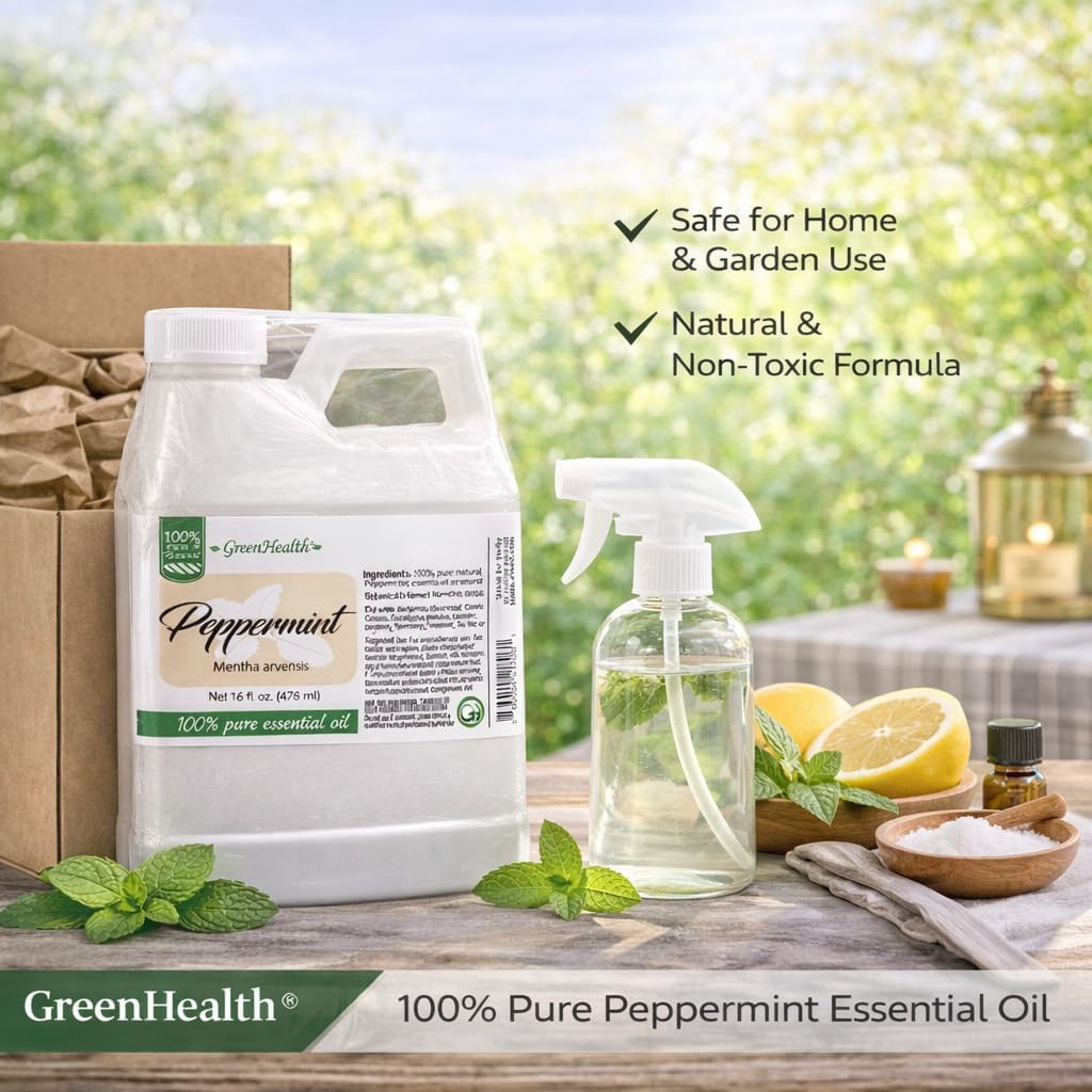 GreenHealth Lavender Essential Oil – 16 fl oz (473 ml) – 100% Pure & Uncut – Aluminum Bottle – Bulk Lavender Oil for Diffuser, Aromatherapy, Candles, Soap & DIY
