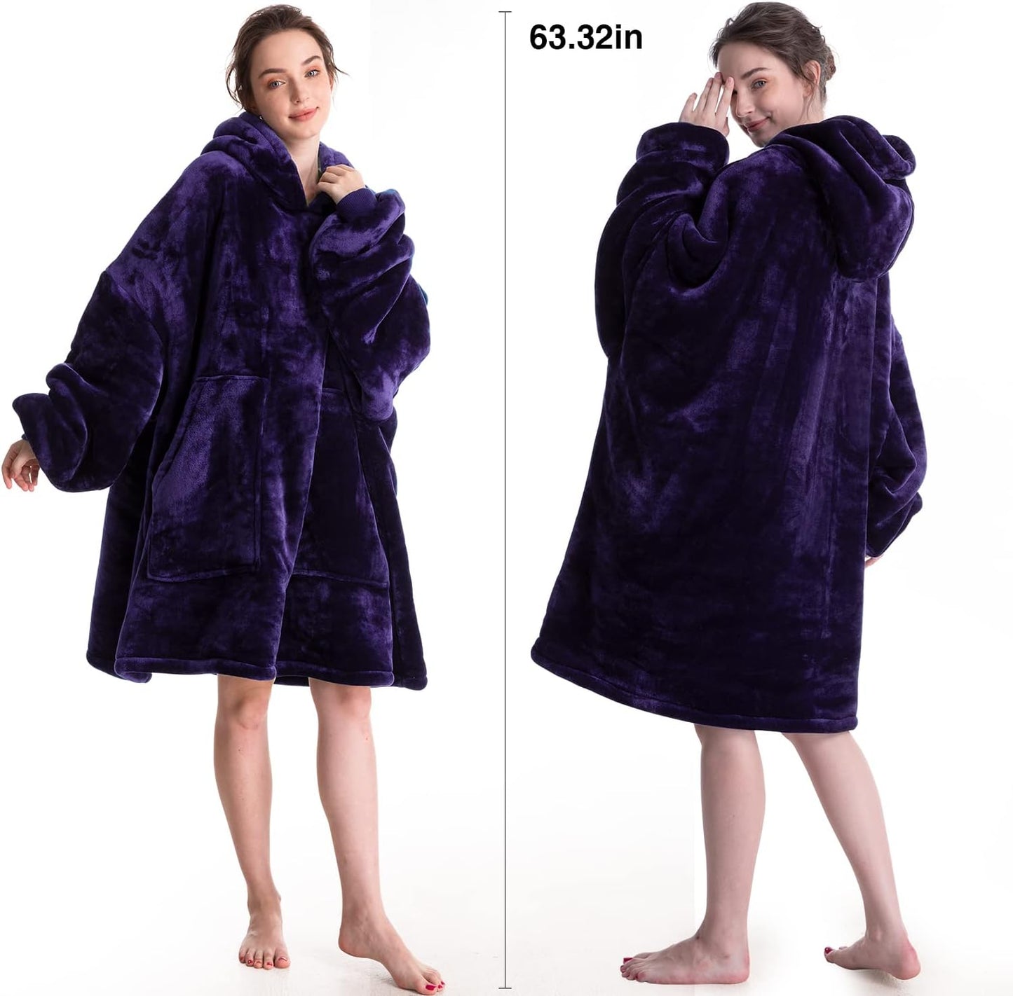 Aemicion Strawberry Blanket Hoodie,Oversized Sherpa Wearable Hooded Blanket,Warm Cozy Sweatshirt Gifts for Women Girls Adult