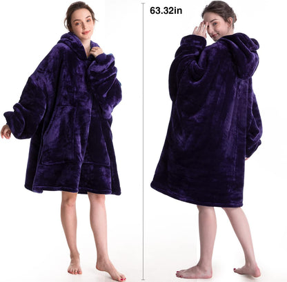 Aemicion Strawberry Blanket Hoodie,Oversized Sherpa Wearable Hooded Blanket,Warm Cozy Sweatshirt Gifts for Women Girls Adult