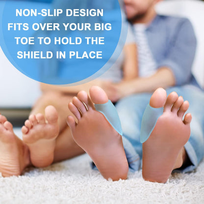 Promifun Gel Bunion Protector Shield, 10 Pack of Bunion Pads and Cushions, Bunion Guard for Big Toe, Relieve Foot Pain from Friction, Rubbing and Pressure - Clear