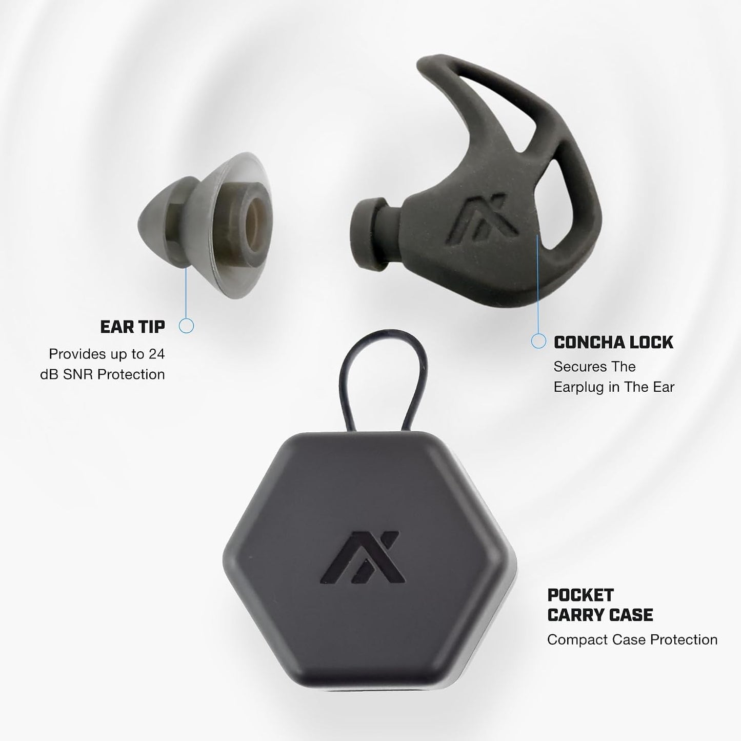 AXIL X20 Noise Reduction Ear Plugs - Pink - Customizable Fit Hearing Protection for Sleeping, Festivals, Live Events and Sports – 24dB Reusable Foam and Silicone Eartips with Carrying Case