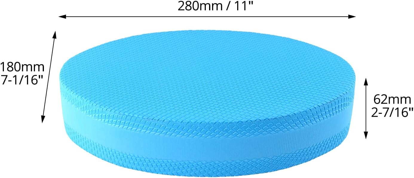 QWORK Stability Trainer Pad - Blue Foam Balance Exercise Cushion for Yoga, Pilates and Fitness - Improves Balance & Ankle Strength