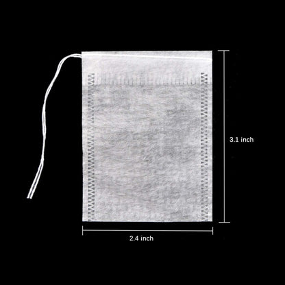 300Pcs Disposable Tea Bags for Loose Leaf Tea, Empty Tea Bags for Loose Tea, 100% Natural Wood Pulp Paper Material, Unbleached Tea Filter Bags with Drawstring