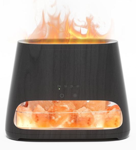 SALKING 2-in-1 Ultrasonic Essential Oil Diffuser & Himalayan Salt Lamp, Aromatherapy Diffuser Cool Mist Humidifier with 3 Brightness, Salt Therapy Lamp, 100% Pure Himalayan Salt Rock, 150ml (Marble)