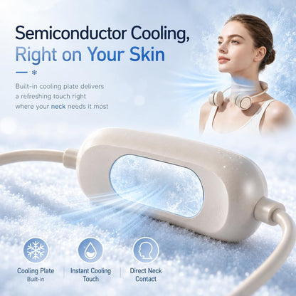 Portable Neck Fan with Cooling Plate, Adjustable Air Direction