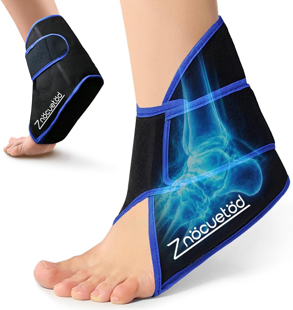 Ankle Ice Pack Wrap for Foot Heel Pain Relief Swelling Reusable Gel Ice Cold Packs Compression for Achilles Tendonitis Plantar Fasciitis Sprained Ankles Swollen Feet Surgery Recovery Heel Spur