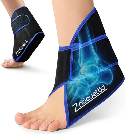 Ankle Ice Pack Wrap for Foot Heel Pain Relief Swelling Reusable Gel Ice Cold Packs Compression for Achilles Tendonitis Plantar Fasciitis Sprained Ankles Swollen Feet Surgery Recovery Heel Spur