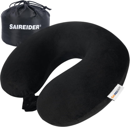 SAIREIDER Neck Pillows for Travel-Head Neck Support Travel Pillow for Traveling, Car, Home, Office Adjustable(Navy Blue)