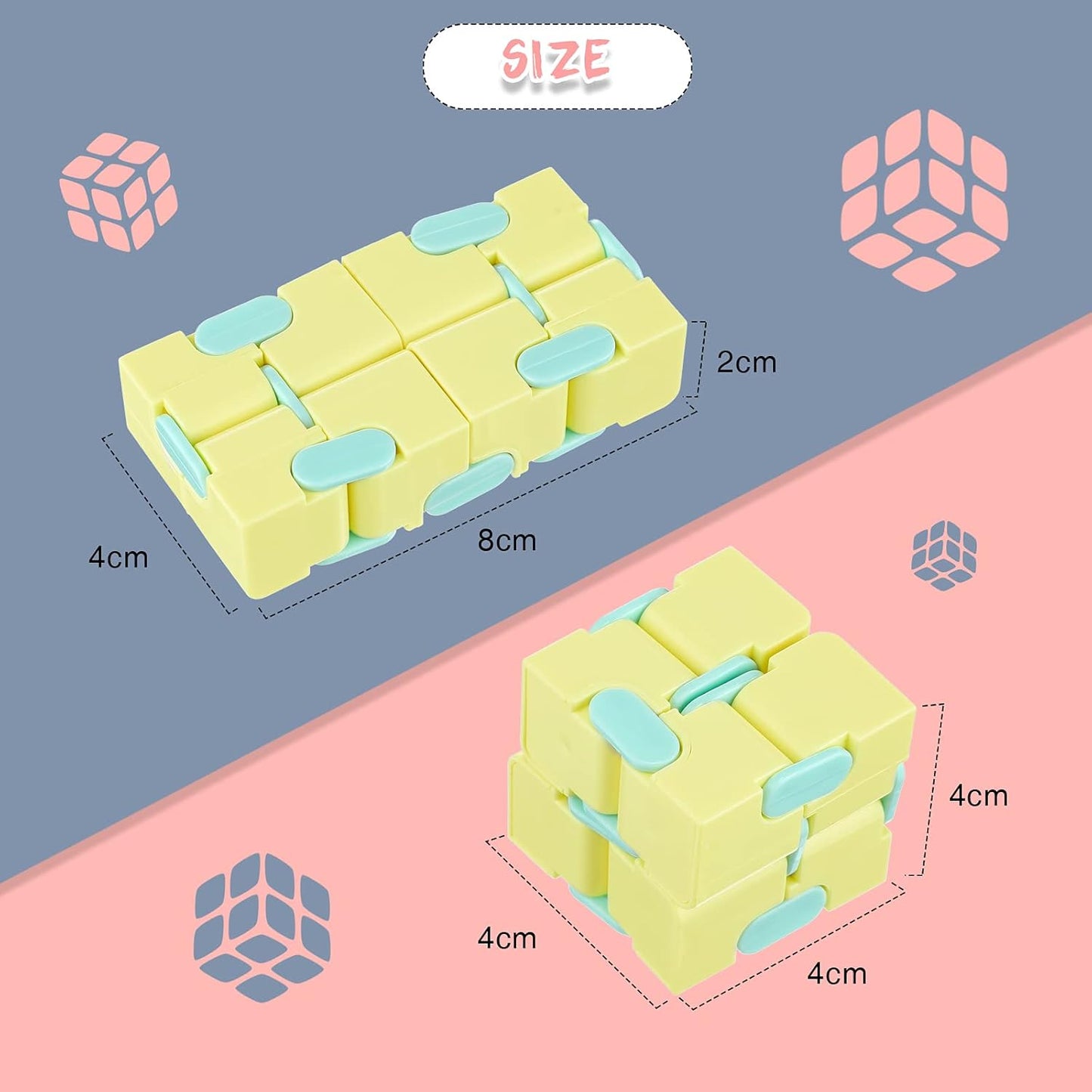 Skylety 6 Pieces Cube Toy, Stress and Anxiety Relief Cube, Mini Durable Stress Relieving Toy for Adults Anxiety Relief