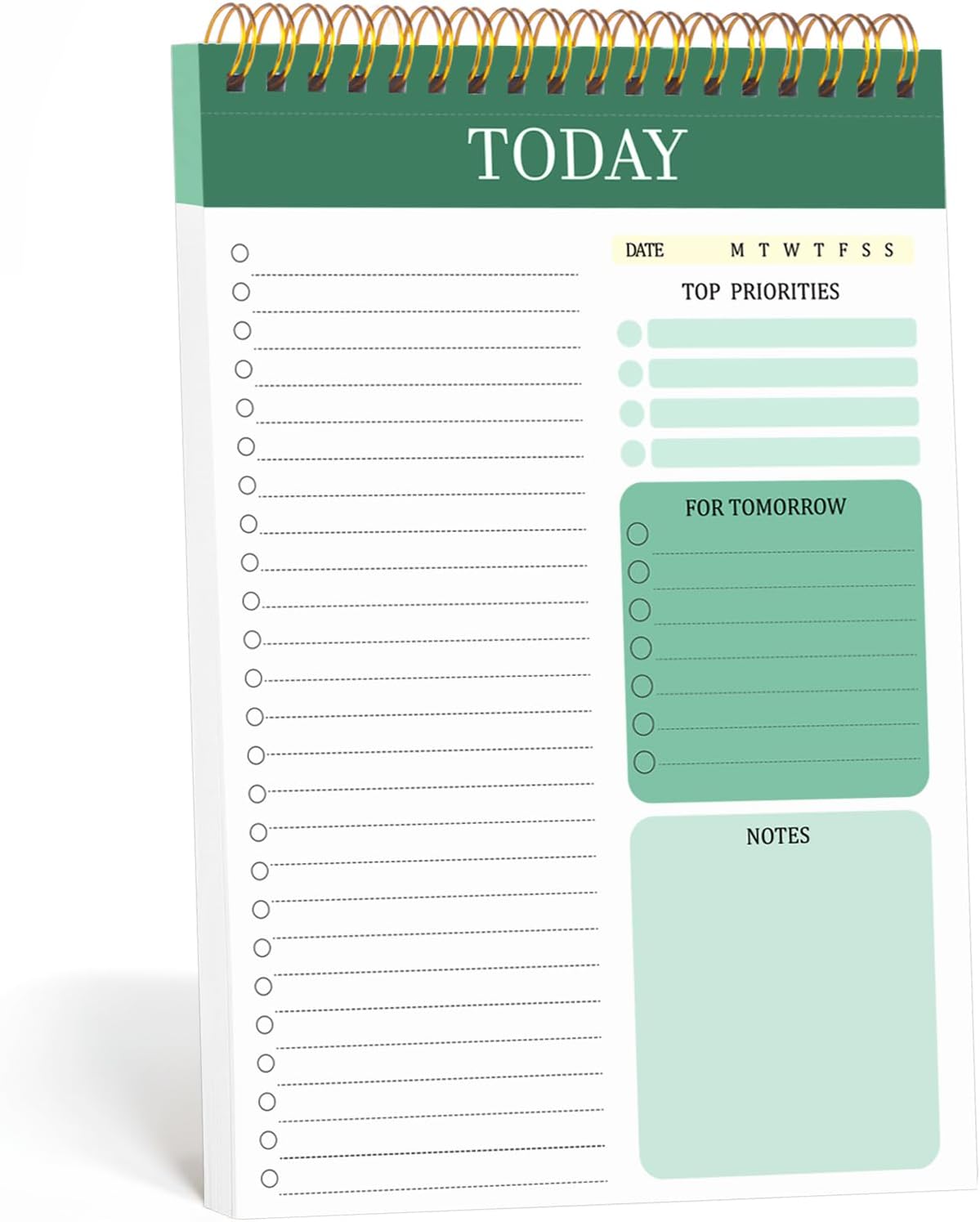 to Do List Notepad, Undated Daily Planner, 120 Pages, 6.7 x 9.8 in | 100 GSM FSC Paper, Plastic Cover, Spiral Bound, Tear-Off Pages, Task Checklist Layout For Home Office School Supplies