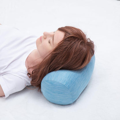 1 MIDDLE ONE Round Cylinder Bolster Pillow with Removable Velvet Cover, Tube Roll Cervical Pillow for Head, Neck, Back and Legs Support, 13"x 6", Blue