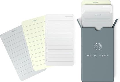 Daily Planner To Do List Notepad - Checklist & Goal Cards for ADHD Focus - Walnut Display + Planner Cards