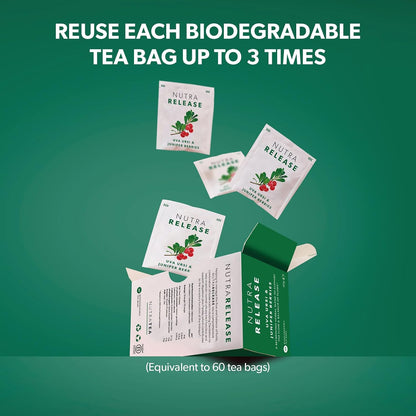 NUTRARELEASE - Kidney Tea | Bloated Stomach Tea – Includes Uva Ursi, Dandelion & Nettle - Assist With Water Retention & Digestion - 20 Enveloped Tea Bags - by Nutra Tea - Herbal Tea
