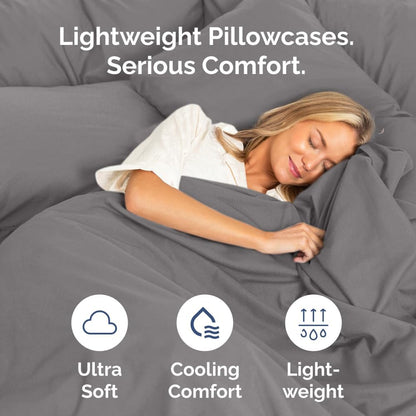 Standard Pillow Cases Set of 10 - Ultra Soft Hotel Quality Pillowcase Covers - Comfy, Cozy & Wrinkle Free - Shrink, Stain and Fade Resistant - Machine Washable Pillow Protectors - 10 Pcs Set - White - Colors B
