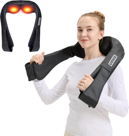 LAOBEN Neck and Shoulder Massager with Heat, Shiatsu Neck Massager for Neck and Shoulder Massage, Neck and Back Massager for Office & Home Use, Birthday Gifts