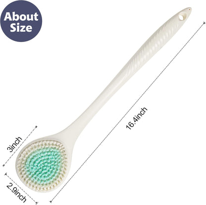 BEDELITE Back Scrubber for Shower, Soft Bath Brush Long Handle for Men & Women(16.4 Inches), Anti Slip Body Scrubber Exfoliator for Cleaning(Blue)
