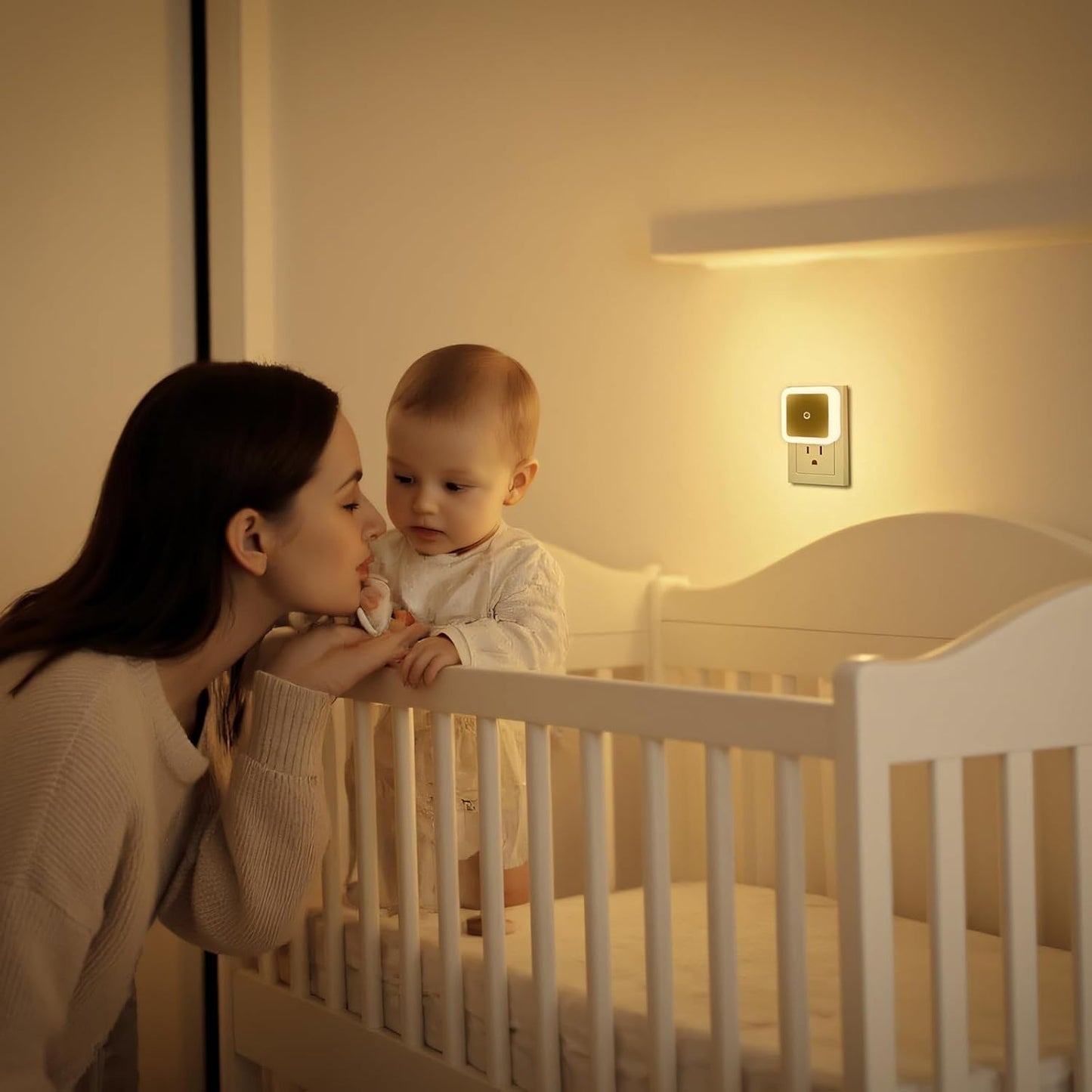 KINUR 6 Pack Night Light, LED Night Lights Plug into Wall with Dusk to Dawn sensors, Plug in Night Lights for Kids Room, Bedroom, Bathroom, Baby Nursery,Stair Lights, Hallway Light, Amber Color