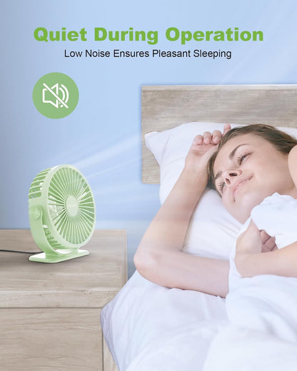 TriPole Desk Fan USB Powered Small Portable Fan, 3 Speeds Adjustable Strong Breeze Mini Personal Fans, 360° Rotation Quiet Plug In USB Fans for Desktop Bedroom Office Table Travel, Black, 4.9ft Cable