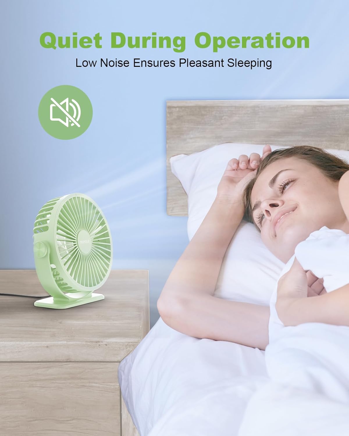 TriPole USB Desk Fan Small Portable, 360° Rotation Quiet Mini Personal Fan