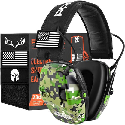 PROHEAR Electronic Ear Protection for Shooting with 4X Sound Amplification, Gun Range Hearing Protection Muffs, NRR 23dB Noise Reduction Headphones for Hunting, Green