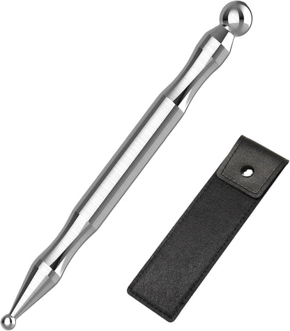 Melonsun Stainless Steel Acupuncture Pen for TMJ Relief, FSA-HSA-Eligible TMJ Massager for Jaw Clenching, Acupressure Facial Tool for Face Reflexology & Full-Body Pressure Point Massage