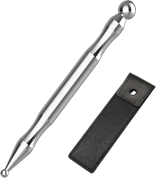 Melonsun Stainless Steel Acupuncture Pen for TMJ Relief, FSA-HSA-Eligible TMJ Massager for Jaw Clenching, Acupressure Facial Tool for Face Reflexology & Full-Body Pressure Point Massage