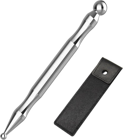 Melonsun Stainless Steel Acupuncture Pen for TMJ Relief, FSA-HSA-Eligible TMJ Massager for Jaw Clenching, Acupressure Facial Tool for Face Reflexology & Full-Body Pressure Point Massage