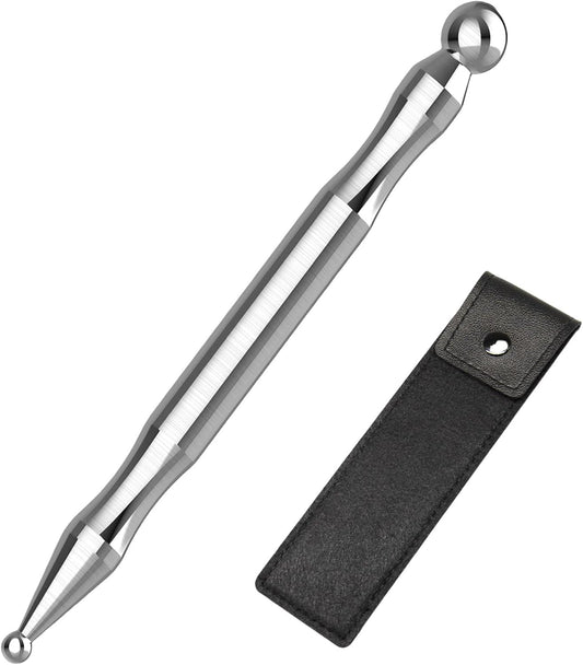 Melonsun Stainless Steel Acupuncture Pen for TMJ Relief, FSA-HSA-Eligible TMJ Massager for Jaw Clenching, Acupressure Facial Tool for Face Reflexology & Full-Body Pressure Point Massage