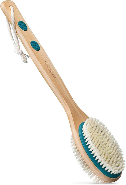 MainBasics Back Scrubber Shower Brush, Lavender, Long Handle