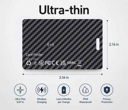 Wallet Tracker Card Compatible with Apple Find My (iOS Only)
