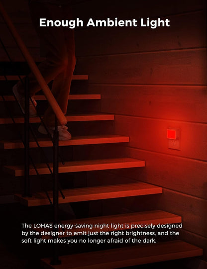 L LOHAS LED Night Lights Plug into Wall,[6-Pack] Plug in Night Light,Dusk to Dawn Sensor, 1800K Amber Light,0.3W Bright Nightlight Auto-On/Off for Adults Bedroom Bathroom Hallway Halloween